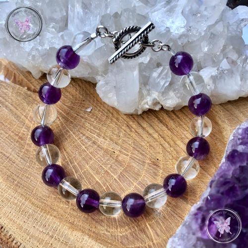 Amethyst & Clear Quartz Healing Bracelet